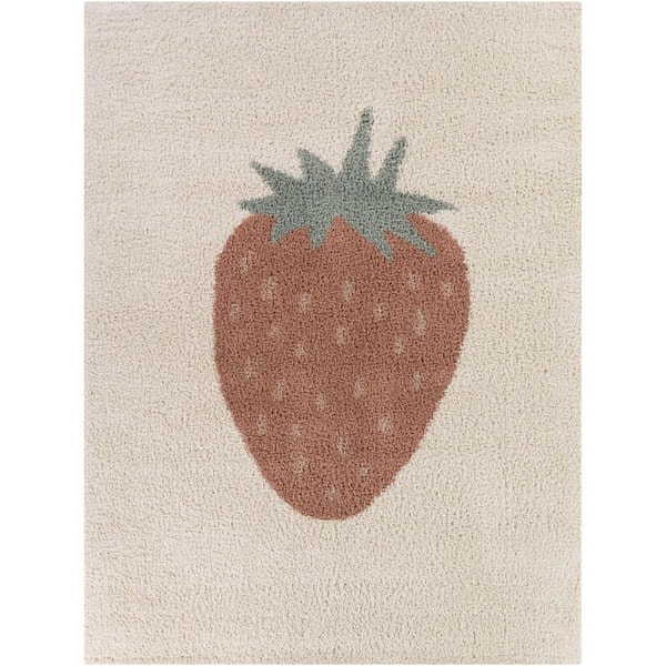 Fraise Burnt Orange 5 ft. 3 in. x 7 ft. Strawberry Area Rug