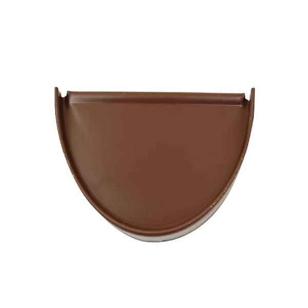 5 in. Royal Brown Aluminum Half-Round End Cap
