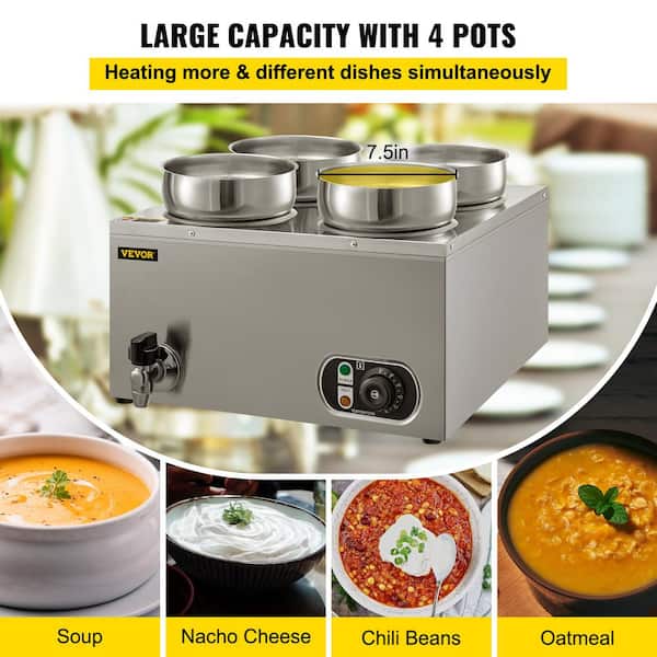  DULONG Commercial Bain Marie Electric Food Warmer Buffet Warmer  Soup Warmer Stove Steam Table Stainless Steel Container Temperature Control  for Catering Restaurant Commercial Grade 1350W(1/3 GN 3 Pan): Industrial &  Scientific