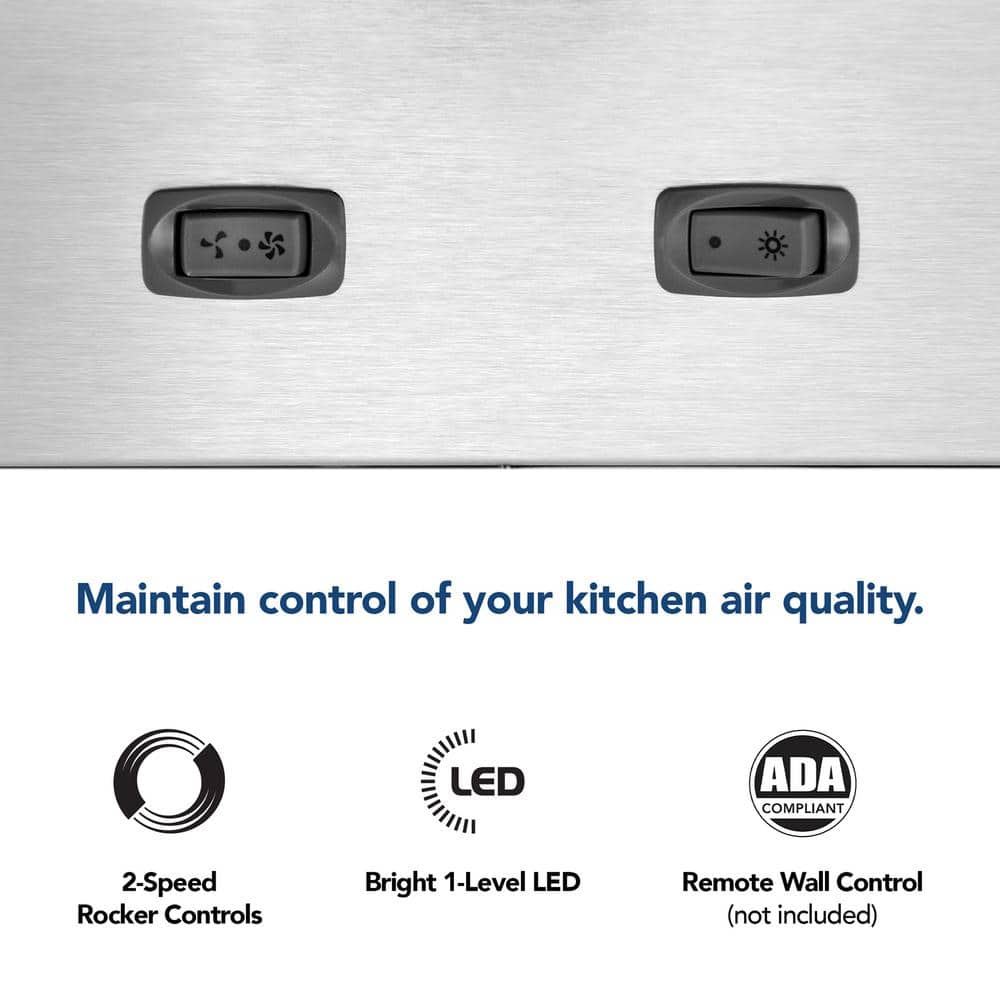 24-Inch Stainless Steel Convertible Range Hood Insert with LED Lighting