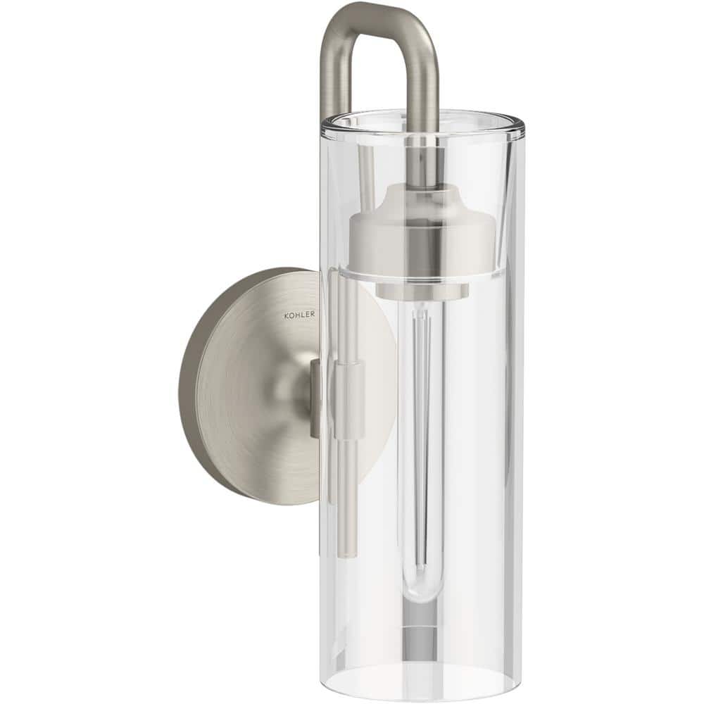 Purist Minimalist Brushed Nickel Wall Sconce with Rounded Glass Shade