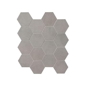 Cementino Hex 11.25 in. x 13.25 in. x 8 mm Matte Mesh Mounted Mosaic Porcelain Floor and Wall Tile (0.86 .sq. ft./Each)