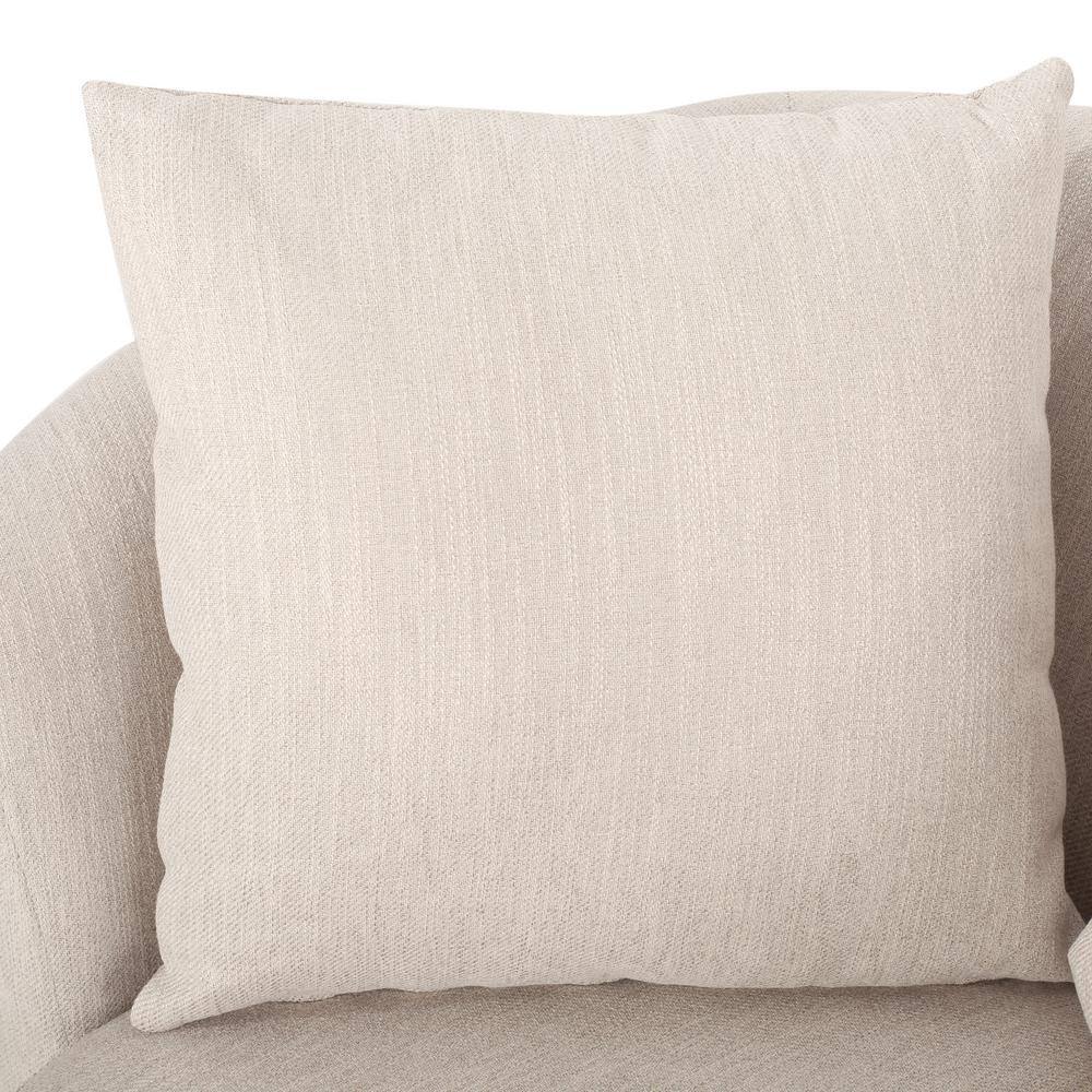 Beige Swivel Barrel Club Chair with Metal Base