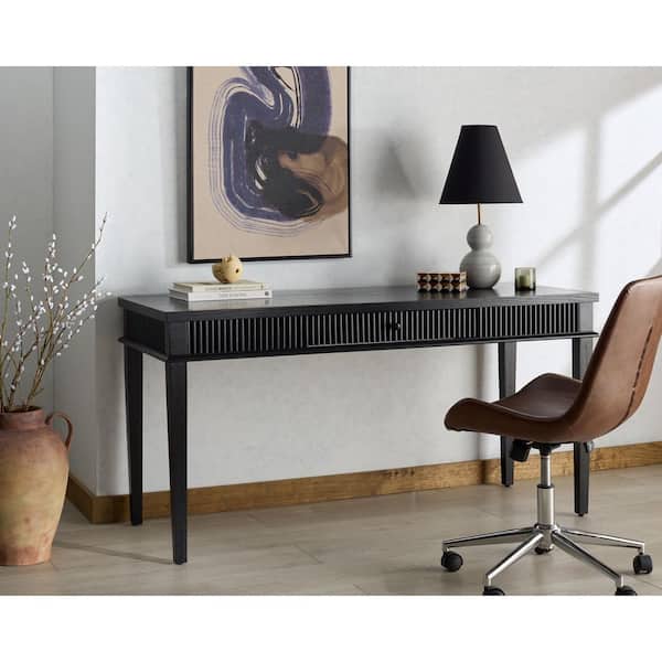 Shelbie 60 in. Black 1-Drawer Desk