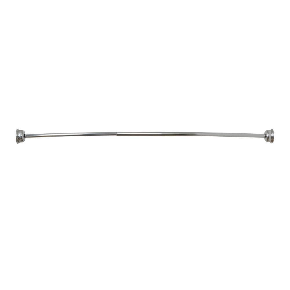 Adjustable Chrome Aluminum Curved Shower Rod, 45-72 Inches
