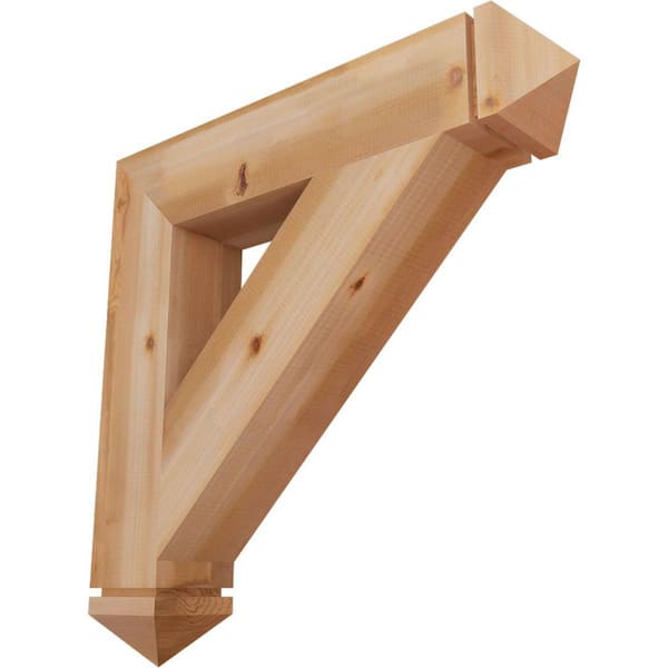 Ekena Millwork 5.5 in. x 32 in. x 32 in. Western Red Cedar Traditional Arts and Crafts Smooth Bracket