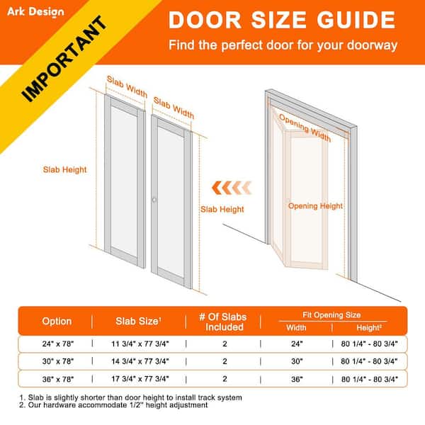 24 in. x 80 in. 1-Lite Tempered Frosted Glass Solid Core White Finished MDF Interior Closet Bi-fold Door with Hardware