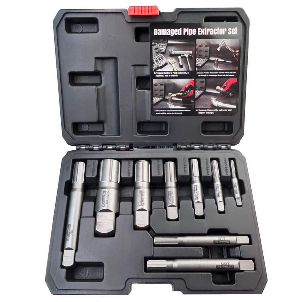 Pipe Extractor Set, Broken Pipe Extractors for Removing Damaged Threaded Pipes from 1/8 in. to 1 in. (9-Pack) price history on PriceWatchPro