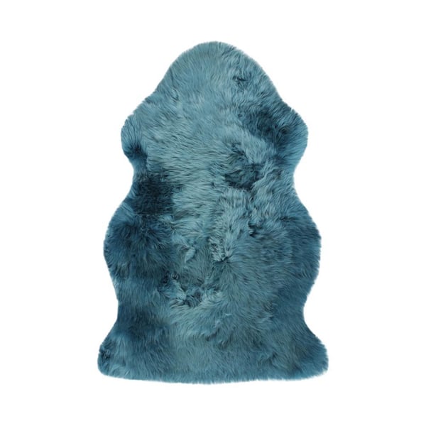 Milan Teal 2 ft. x 3 ft. Shearling Single Sheepskin Area Rug
