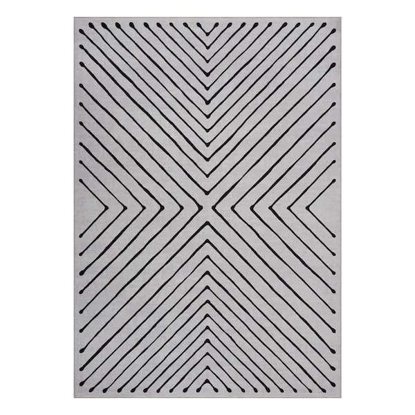 Large Striped Washable Soft Thin Carpet for Bedroom Living Room Home Decor Office Beige 5 ft. x 7 ft. Area Rug