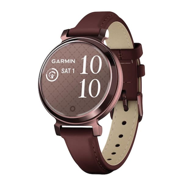 Lily 2-Classic Heatlh and Fitness Smartwatch with Anodized Aluminum Bezel/Case and Leather Band 1.4 x .4 in Dark Bronze