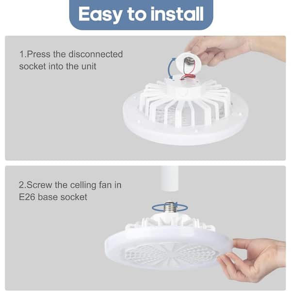 18 in. Indoor White Low Profile Ceiling Fan with Remote Control Light 3-Speed LED Dimming 3-Colors Flush Mount