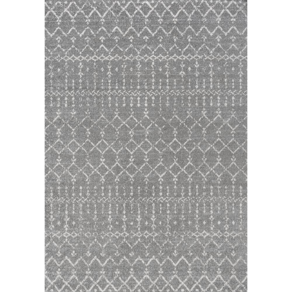 Reversible Gray/Ivory Trellis Synthetic 8' x 10' Area Rug
