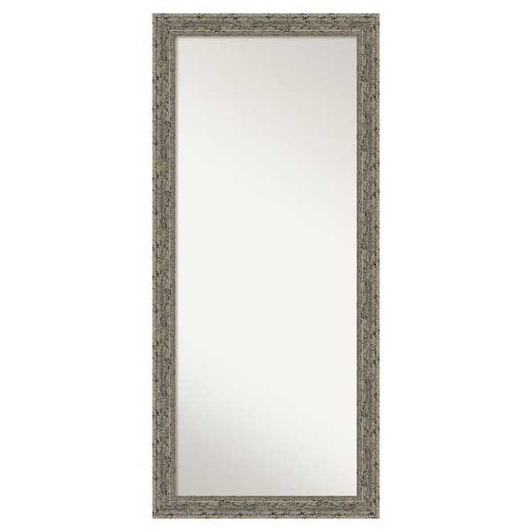 Attic Aged Silver 29.5 in. W x 65.5 in. H Non-Beveled Traditional Rectangle Wood Framed Full Length Floor Leaner Mirror
