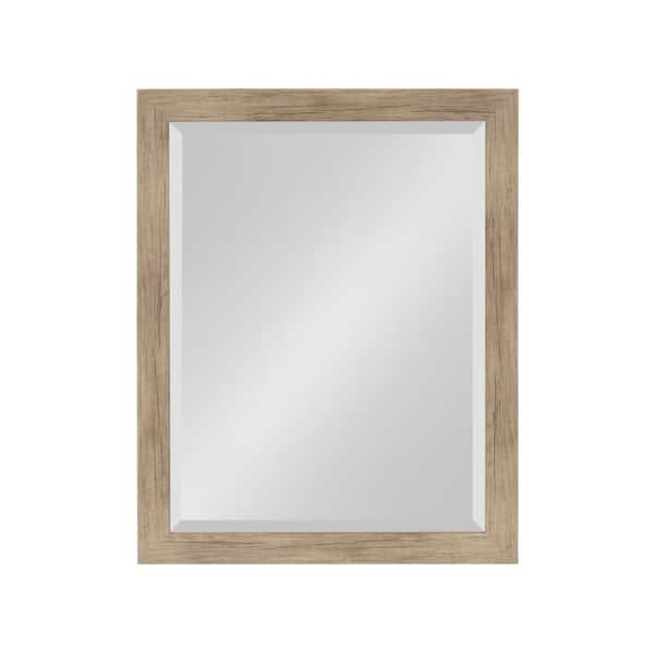 DesignOvation Beatrice 17.5 in. W x 23.5 in. H Framed Rectangular Beveled Edge Bathroom Vanity Mirror in Rustic Brown