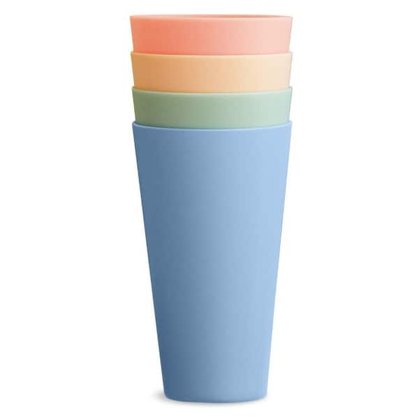 Essential 21 oz. Dishwasher Safe Multi-Colored Polypropylene Drinking Glass