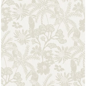 Jacaranda Taupe Tropical Trail Wallpaper