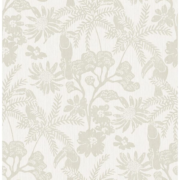 A-Street Prints Beige Jacaranda Tropical Trail Wallpaper Sample