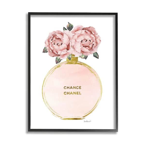 Stupell Industries "Vintage Pink Florals in Round Fragrance Bottle" by Amanda Greenwood Framed Nature Wall Art Print 11 in. x 14 in.