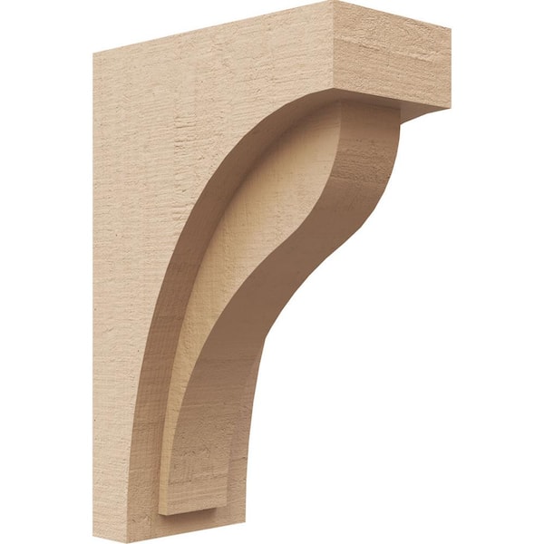 Ekena Millwork 4 in. x 12 in. x 8 in. Series 2 Classic Helena Rough Cedar Woodgrain Timberthane Polyurethane Corbel, Primed Tan
