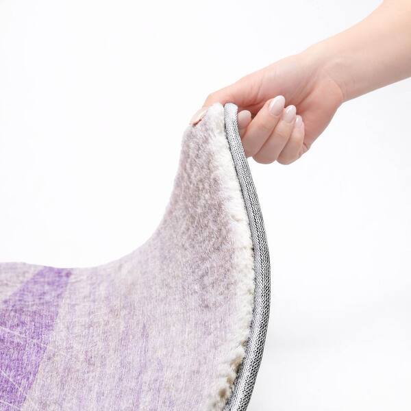 Dream Shag Premium Machine Washable Abstract ADS706 Lavender 2 ft. x 7 ft. Runner Rug