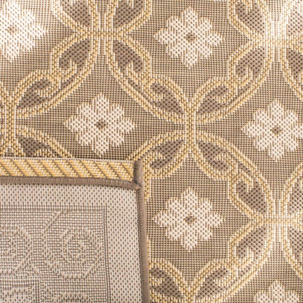 Courtyard Elegance Beige & Yellow Synthetic 8' x 11' Area Rug