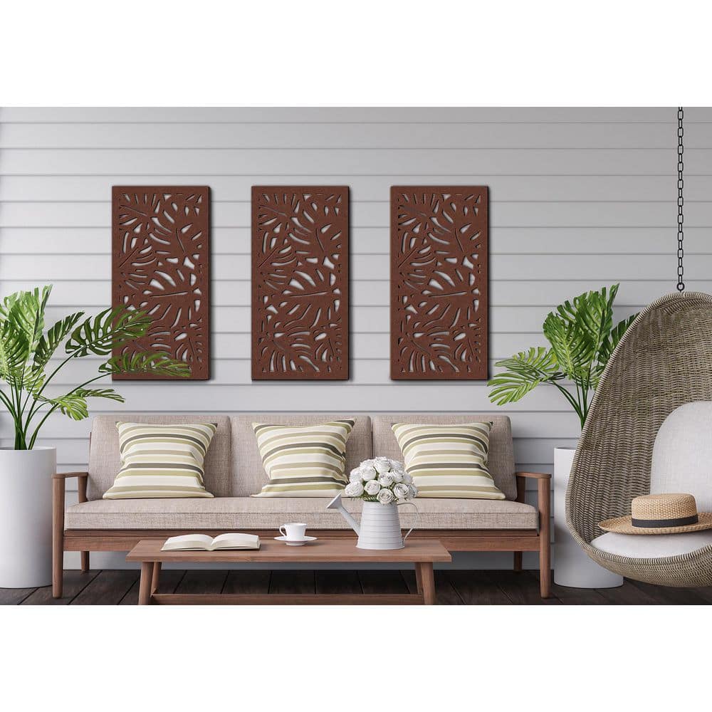 Tropics Espresso Recycled Polymer Decorative Privacy Screen Panel