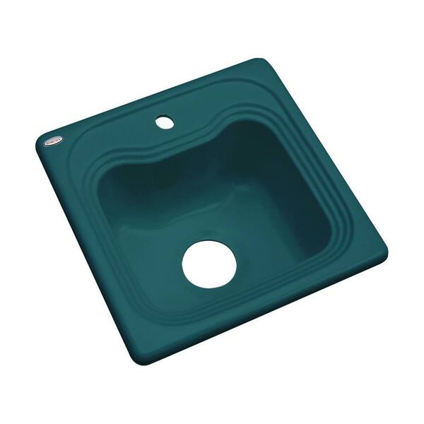 Thermocast Oxford Teal Acrylic 16 in. 1-Hole Drop-in Bar Sink