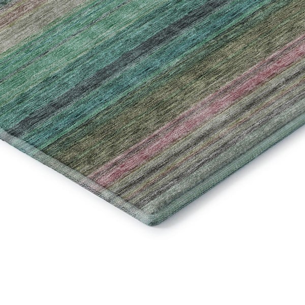Mayfield Premium Machine Washable Abstract AMF979 Sage 1 ft. 8 in. x 2 ft. 6 in. Area Rug