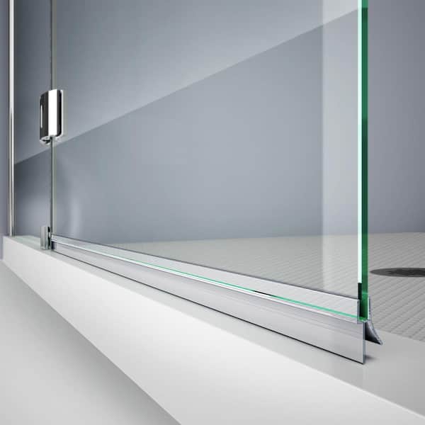 42 in. L Clear Bottom Vinyl Sweep with a Deflector for 1/4 in. Glass Shower Door