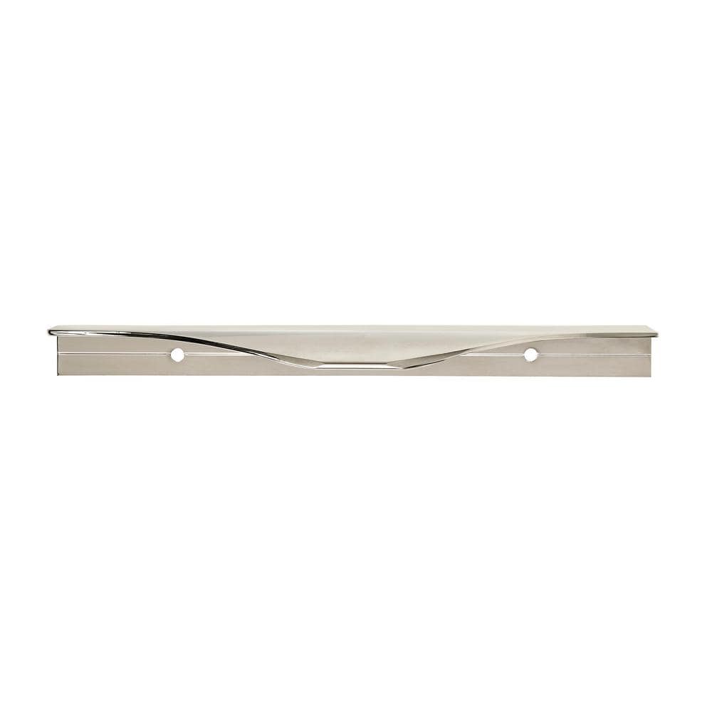 Polished Nickel Modern Cabinet Edge Pull with Mounting Hardware