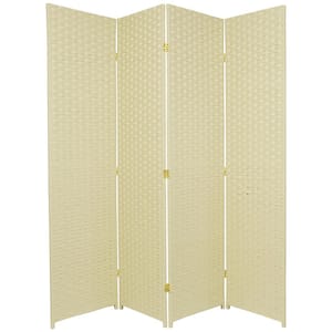 6 ft. Cream 4-Panel Room Divider
