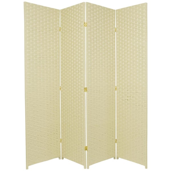 Oriental Furniture 6 ft. Cream 4-Panel Room Divider