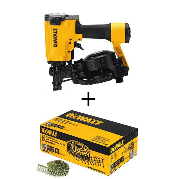 DEWALT Pneumatic 15-Degree Coil Roofing Nailer and 1-1/4 in DEWALT Pneumatic 15-Degree Coil Roofing Nailer and 1-1/4 in