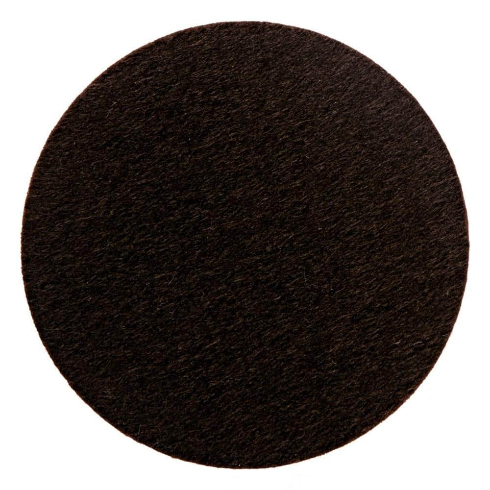 Brown Round Felt Furniture Pads for Floor Protection, 3" Diameter, 4-Pack