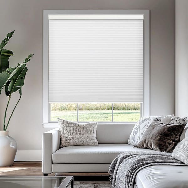 Cut-to-Size Morning Mist Light Filtering Privacy Polyester Cellular Shades 46 in. W x 72 in. L