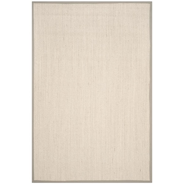 SAFAVIEH Natural Fiber Marble/Khaki 6 ft. x 9 ft. Woven Border Area Rug