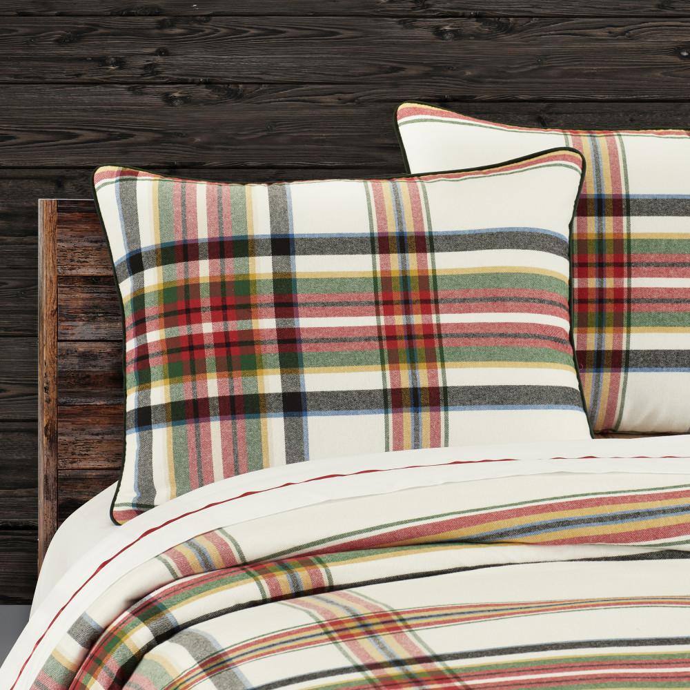 Christine Full/Queen Cotton Plaid Duvet Cover Set in Multicolor