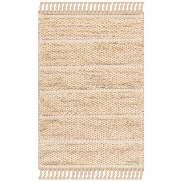 SAFAVIEH Natural Fiber Ivory Doormat 2 ft. x 3 ft. Solid Area Rug