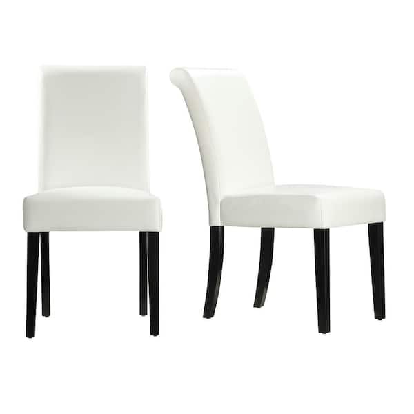 White Faux Leather Upholstered Dining Chair (Set of 2)