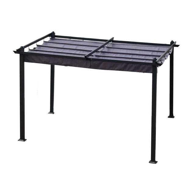Sudzendf 13 ft. x 10 ft. Gray Outdoor Patio Gazebos with Canopy Sun shelter Pergola