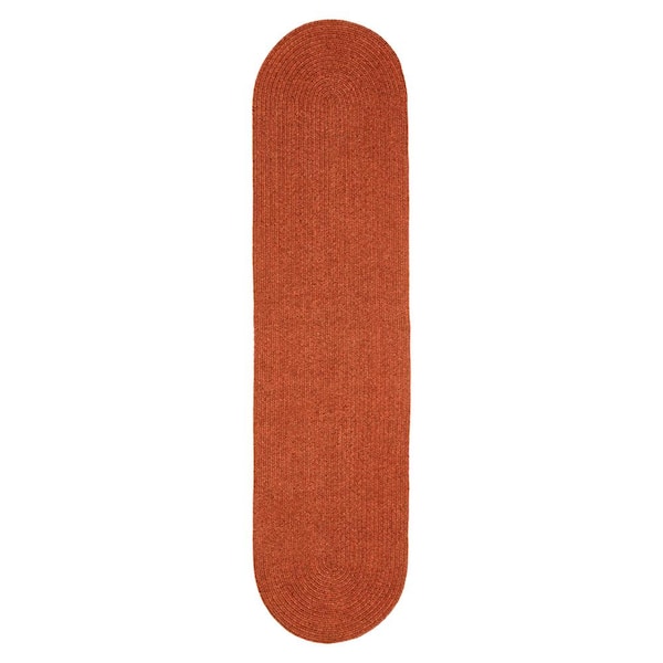 SUPERIOR Braided Brick 2 ft. x 8 ft. Solid Indoor/Outdoor Oval Area Rug