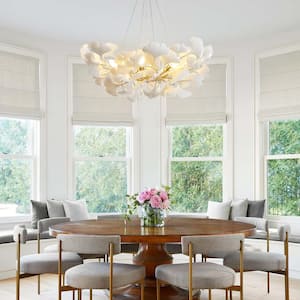 6 Light Gold Chandelier, Luxury Ginkgo Branch Chandelier for Living Room, Dining Room, Foyer, Kitchen Island-L31 in.