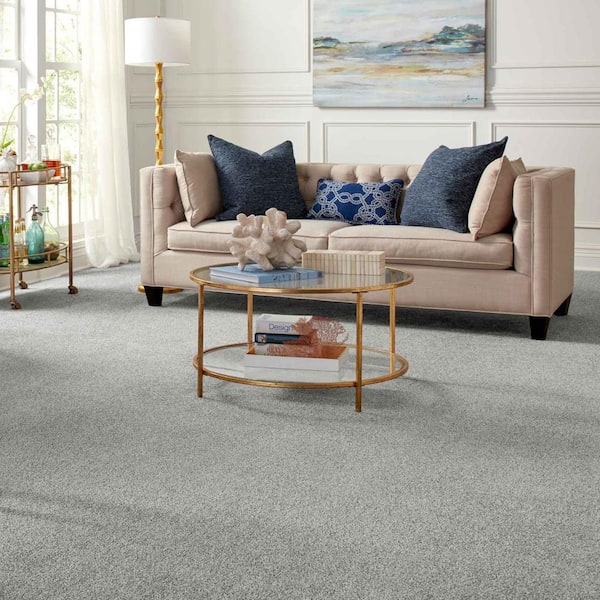 Tides Edge - Tahoe Blue 50 oz. Triexta PET Texture Installed CarpetCarpet