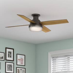 Dempsey 52 in. Low Profile LED Indoor Noble Bronze Ceiling Fan with Light and Remote