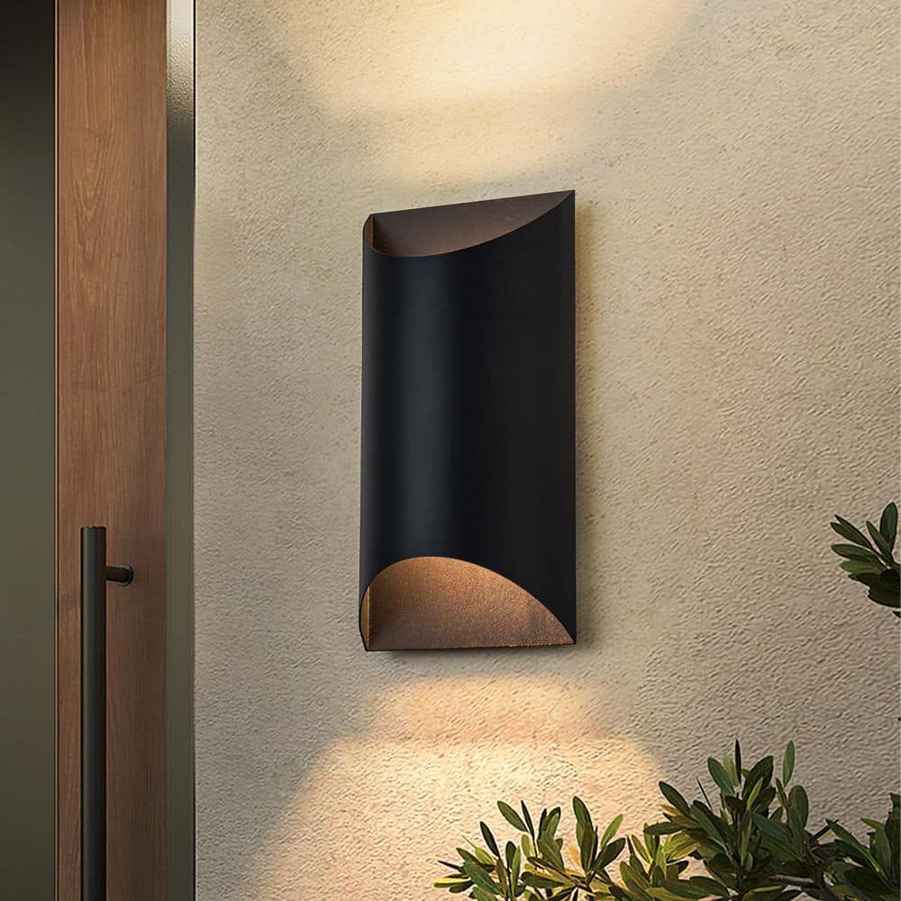 lig ブラック HUOKU Chaser LED-Light 7.1 in. W Matte Black Hardwired Outdoor
