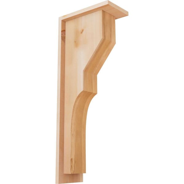 Ekena Millwork 5-1/2 in. x 10 in. x 26 in. Western Red Cedar Monterey Smooth Corbel with Backplate