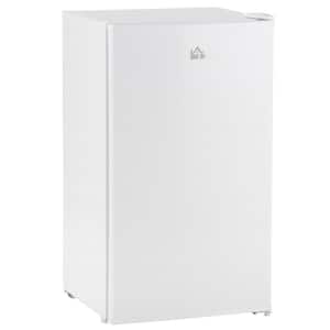 17.5 in. 3.2 cu. ft Retro Mini Refrigerator with Freezer in White Reversible Door Adjustable Shelf and Thermostat