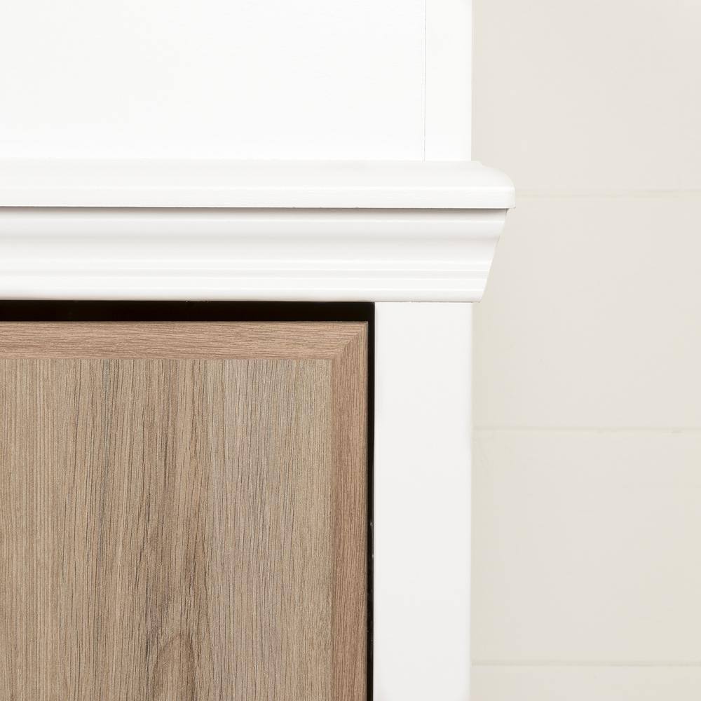 Pure White and Rustic Oak Changing Table with Drawers