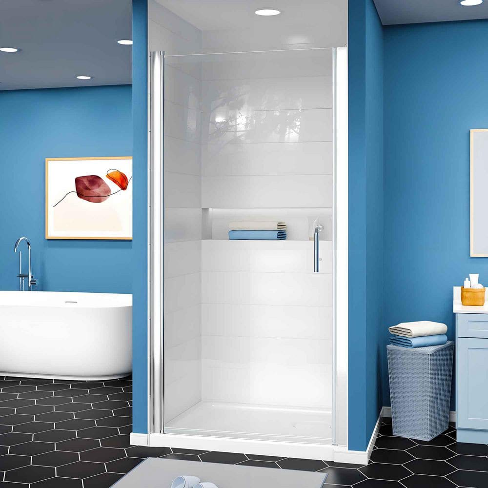 36-37.5 in. W x 72 in. H Frameless Pivot Shower Door in Chrome with 1/4 in Thick Clear SGCC Tempered Glass price history on PriceWatchPro